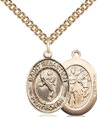 14kt Gold Filled Saint Sebastian Martial Arts Medal Religious Jewelry