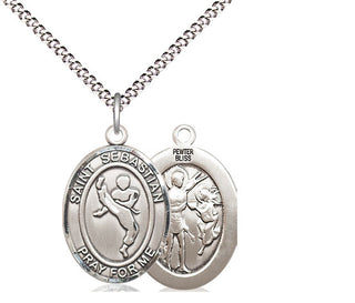 Pewter Saint Sebastian Martial Arts Medal Religious Jewelry