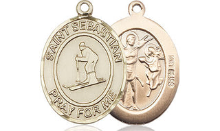 14kt Gold Saint Sebastian Skiing Medal
