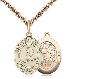 14kt Gold Saint Sebastian Skiing Medal