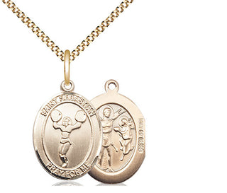 14kt Gold Filled Saint Sebastian Cheerleading Medal Religious Jewelry