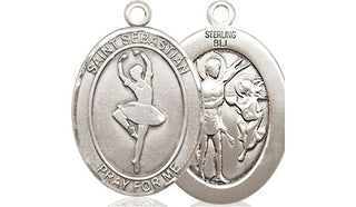 Sterling Silver Saint Sebastian Dance Medal Religious Jewelry