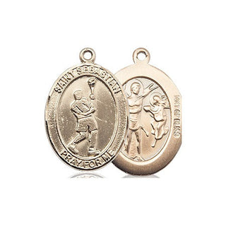 14kt Gold Filled Saint Sebastian Lacrosse Medal