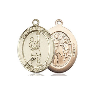 14kt Gold Saint Sebastian Lacrosse Medal