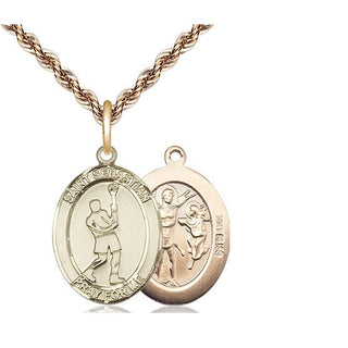 14kt Gold Saint Sebastian Lacrosse Medal
