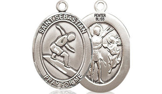Pewter Saint Sebastian Surfing Medal