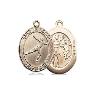 14kt Gold Filled Saint Sebastian Figure Skating Medal