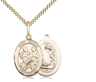 14kt Gold Filled Saint Cecilia Marching Band Medal Religious Jewelry