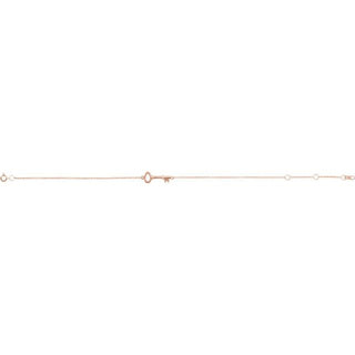 14K Rose Petite Key 6 1/2-7 1/2" Bracelet