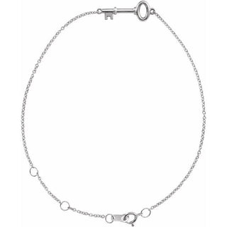 Platinum Petite Key 6 1/2-7 1/2" Bracelet