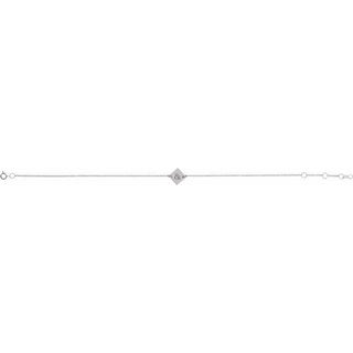 14K White Engravable Geometric 6 1/2-7 1/2" Bracelet