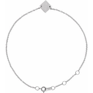 Sterling Silver Engravable Geometric 6 1/2-7 1/2" Bracelet