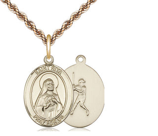 14kt Gold Saint Rita Baseball Medal