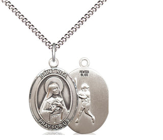 Pewter Saint Rita Baseball Medal Religious Jewelry
