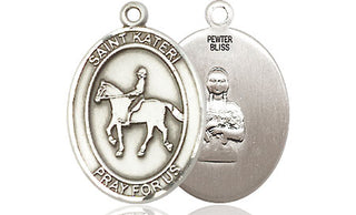 Pewter Saint Kateri Equestrian Medal