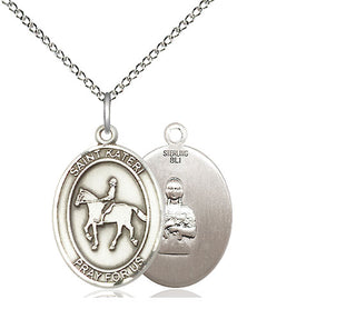 Sterling Silver Saint Kateri Equestrian Medal Religious Jewelry