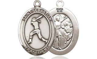 Pewter Saint Sebastian  Softball Medal
