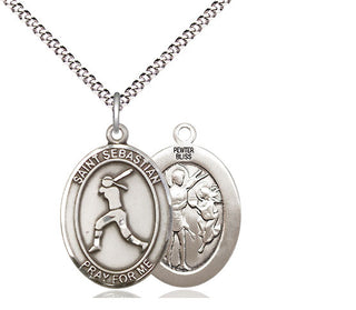 Pewter Saint Sebastian  Softball Medal Religious Jewelry