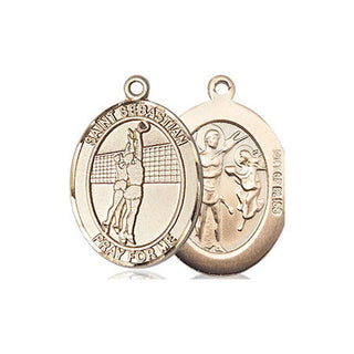 14kt Gold Filled Saint Sebastian Volleyball Medal