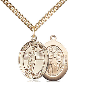 14kt Gold Saint Sebastian Volleyball Medal