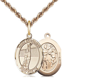 14kt Gold Saint Sebastian Volleyball Medal