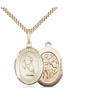 14kt Gold Filled Saint Sebastian Rugby Medal Religious Jewelry