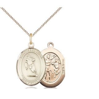 14kt Gold Filled Saint Sebastian Rugby Medal Religious Jewelry