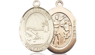 14kt Gold Filled Saint Sebastian Fishing Medal