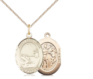 14kt Gold Filled Saint Sebastian Fishing Medal Religious Jewelry