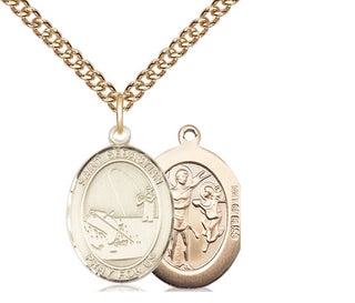 14kt Gold Filled Saint Sebastian Fishing Medal Religious Jewelry