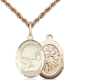 14kt Gold Saint Sebastian Fishing Medal