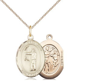 14kt Gold Filled Saint Sebastian Archery Medal Religious Jewelry