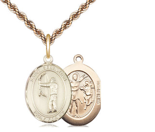14kt Gold Filled Saint Sebastian Archery Medal Religious Jewelry
