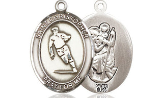 Pewter Saint Christopher Rugby Medal