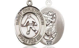 Pewter Saint Christopher Field Hockey Medal