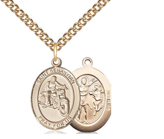 14kt Gold Saint Sebastian Motorcycle Medal
