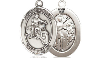 Pewter Saint Sebastian Motorcycle Medal