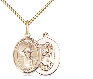 14kt Gold Filled Saint Christopher Water Polo-Men Medal Religious Jewelry