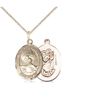 14kt Gold Filled Saint Christopher Water Polo-Women Medal | Medium