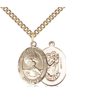 14kt Gold Filled Saint Christopher Water Polo-Women Medal | Medium