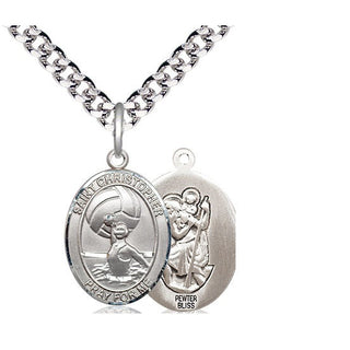 Pewter Saint Christopher Water Polo-Women Medal Religious Jewelry
