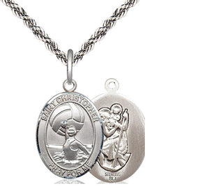Sterling Silver Saint Christopher Water Polo-Women Medal | Medium