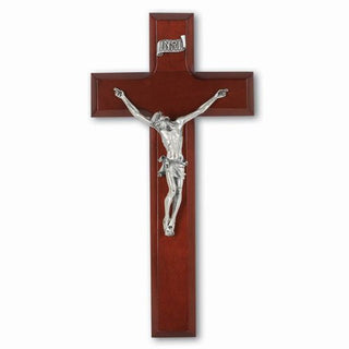 9" Dark Cherry Cross with Silver Corpus