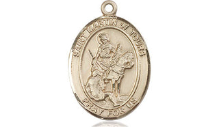 14kt Gold Saint Martin of Tours Medal Engraved Catholic Saint Jewelry