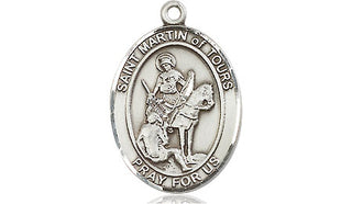 Pewter Saint Martin of Tours Medal Engraved Catholic Saint Jewelry