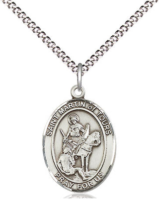 Pewter Saint Martin of Tours Medal Religious Jewelry Engraved Catholic Saint Jewelry