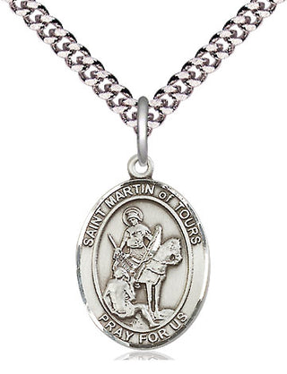 Pewter Saint Martin of Tours Medal Religious Jewelry Engraved Catholic Saint Jewelry