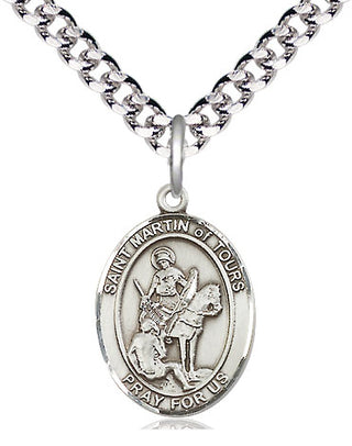 Pewter Saint Martin of Tours Medal Religious Jewelry Engraved Catholic Saint Jewelry