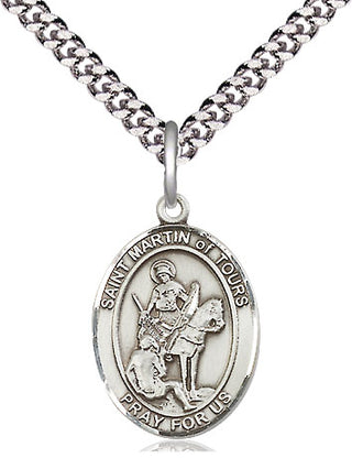 Pewter Saint Martin of Tours Medal Religious Jewelry Engraved Catholic Saint Jewelry