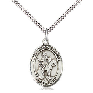 Sterling Silver Saint Martin of Tours Medal Religious Jewelry Engraved Catholic Saint Jewelry